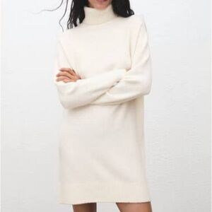 Mango Cream Turtleneck Dress